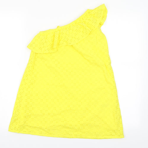 Matalan Girls Yellow Floral  A-Line  Size 7 Years