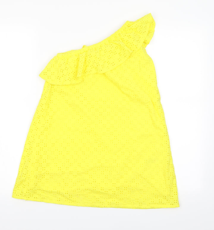 Matalan Girls Yellow Floral A-Line Size 7 Years