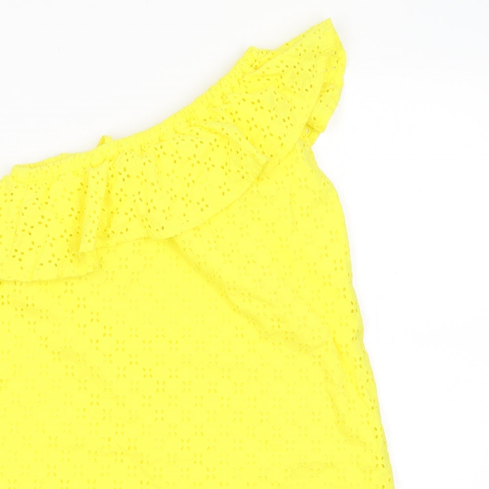 Matalan Girls Yellow Floral  A-Line  Size 7 Years