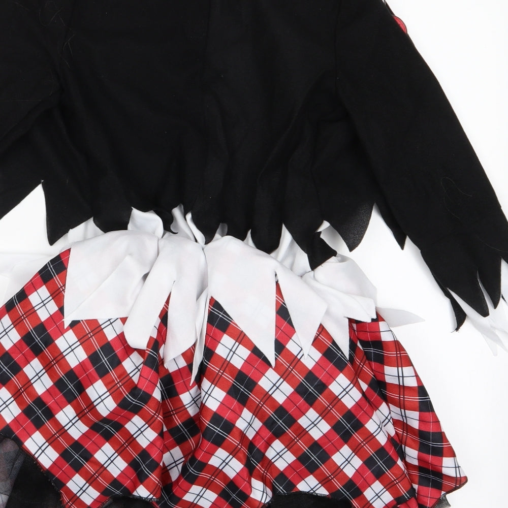 Preworn Girls Black Check  Tutu Dress  Size 9-10 Years  - halloween costume
