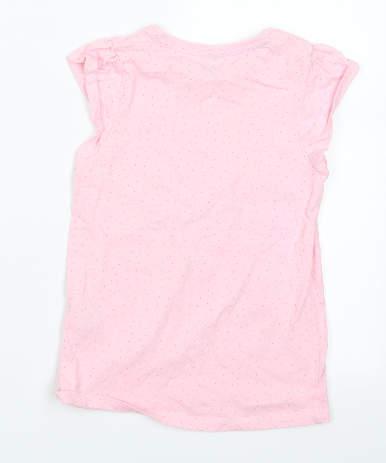 Little Kids Girls Pink   Basic T-Shirt Size 5-6 Years  - Holiday Chilling