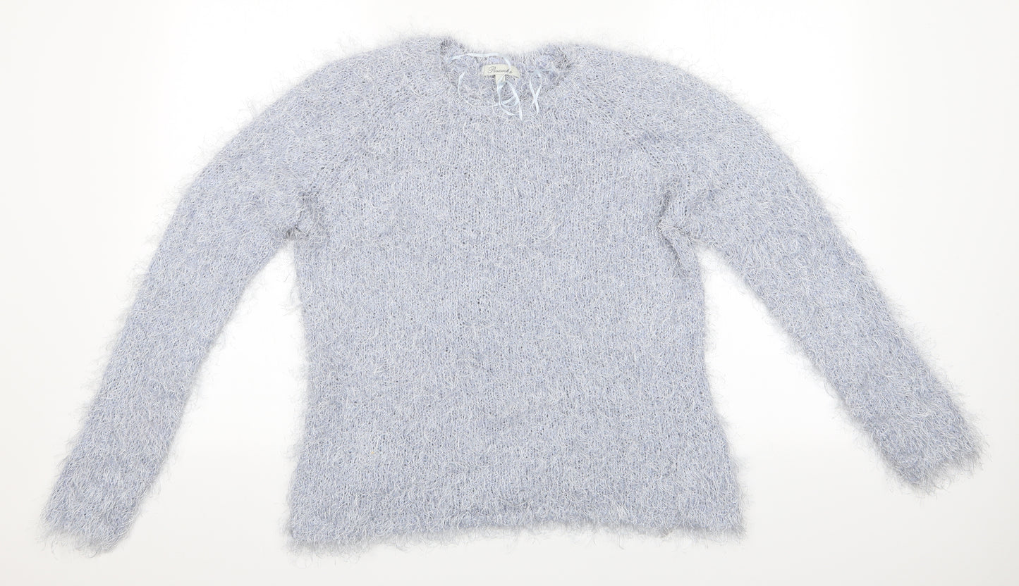 Peacocks Womens Blue   Pullover Jumper Size XL  - Shimer Effect