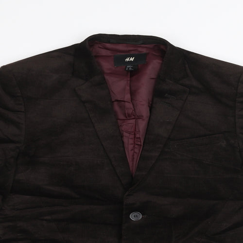 H&M Mens Brown   Jacket Suit Jacket Size 36