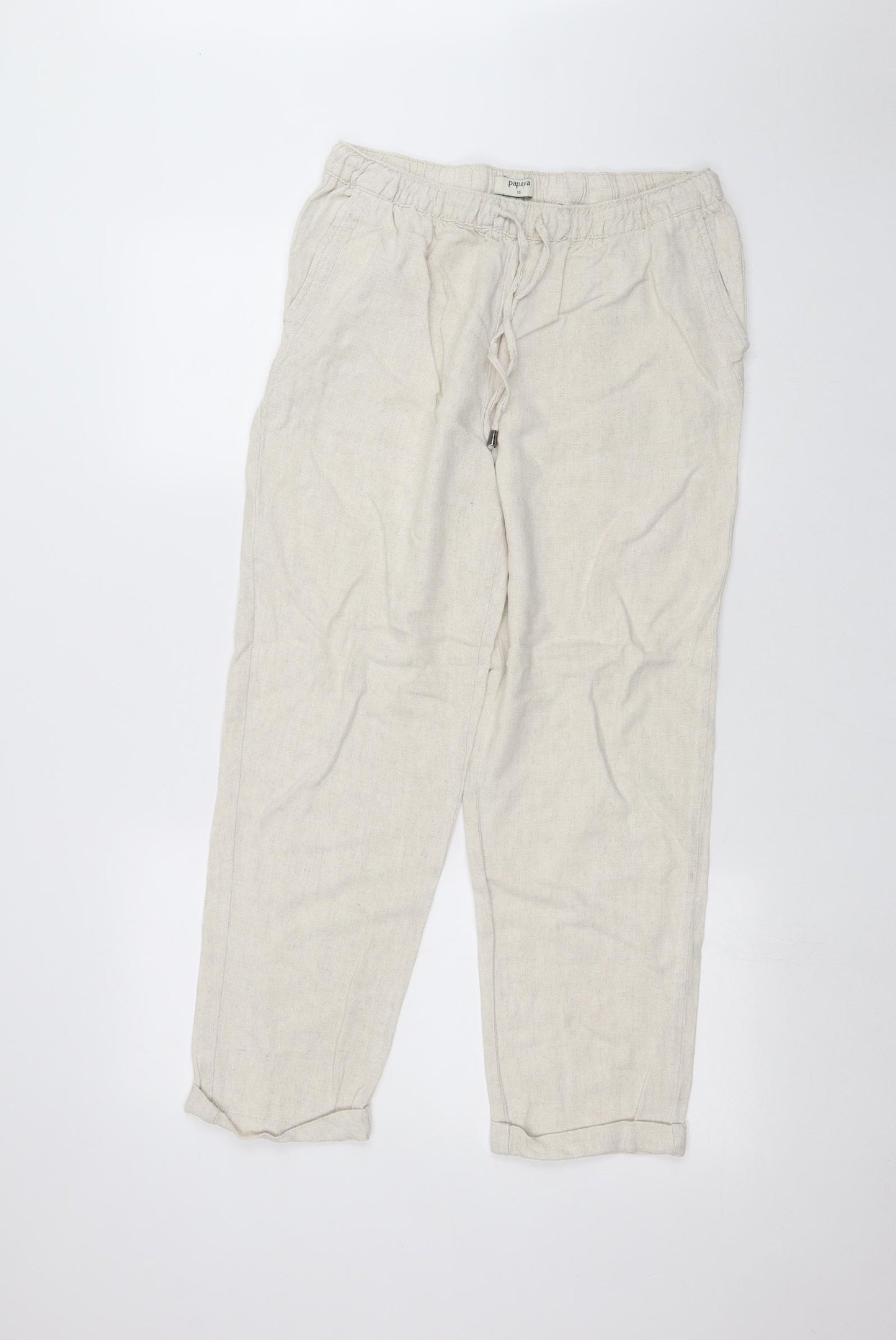 Papaya Womens White   Trousers  Size 10 L23 in