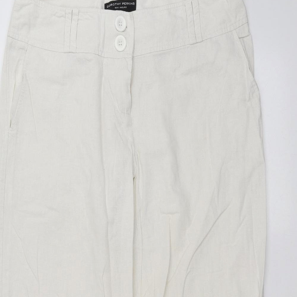 Dorothy Perkins Womens White   Trousers  Size 16 L28 in