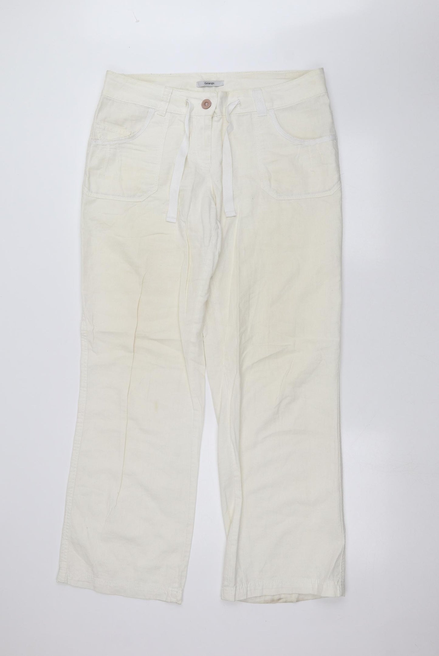 George Womens White   Trousers  Size 14 L29 in