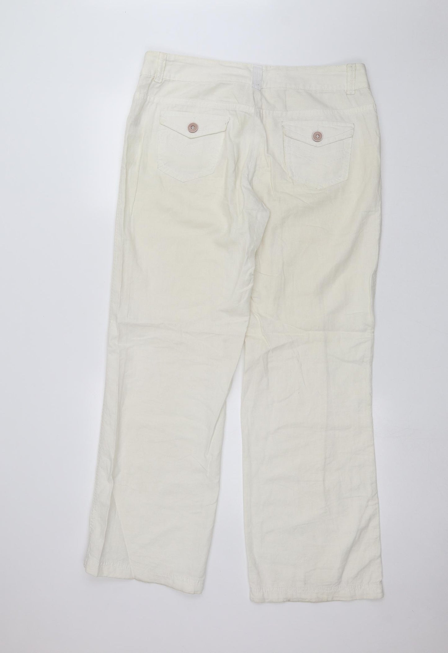 George Womens White   Trousers  Size 14 L29 in