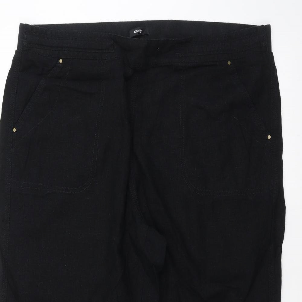 George Womens Black   Trousers  Size 18 L24 in