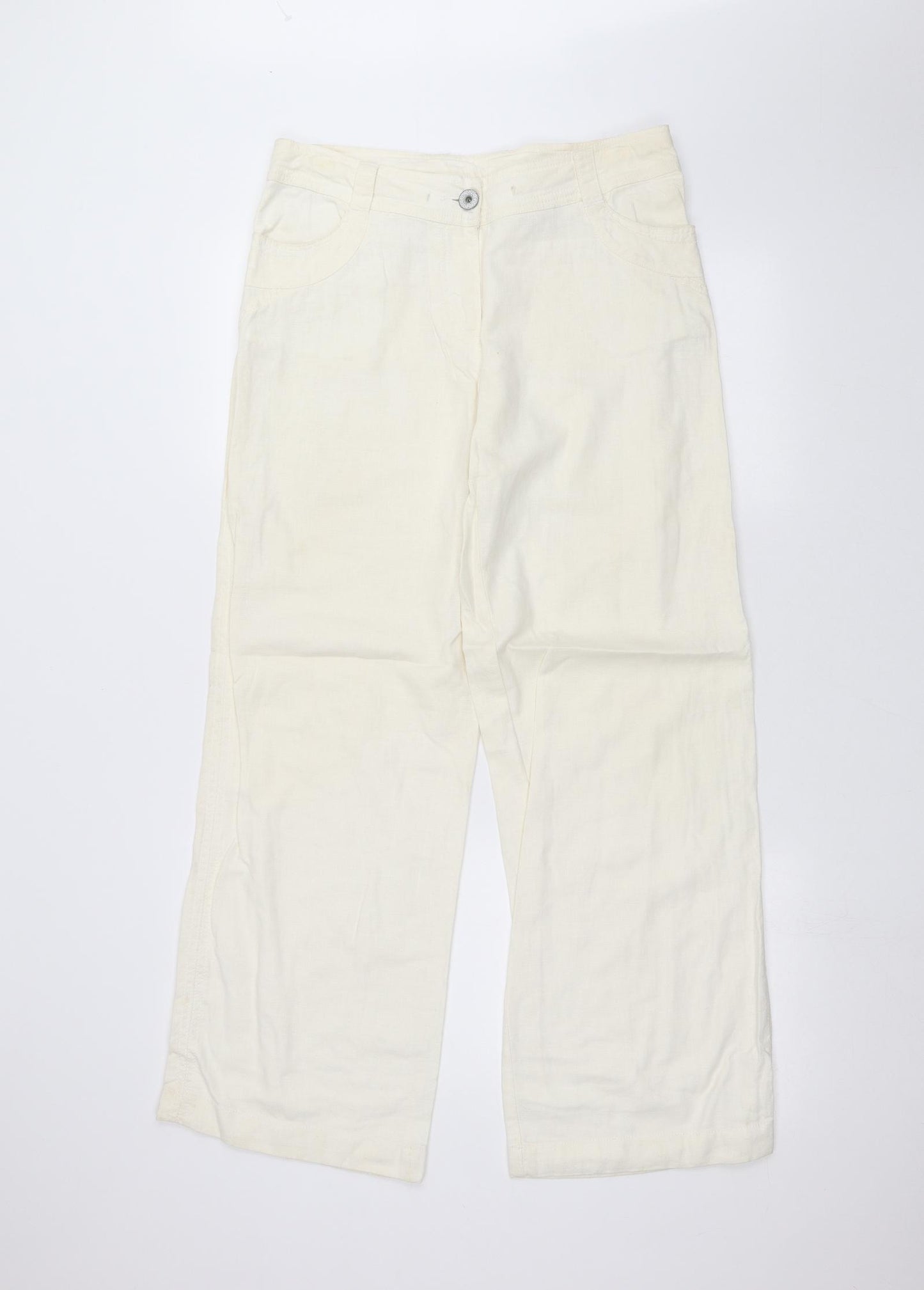 NEXT Womens White   Trousers  Size 12 L27 in