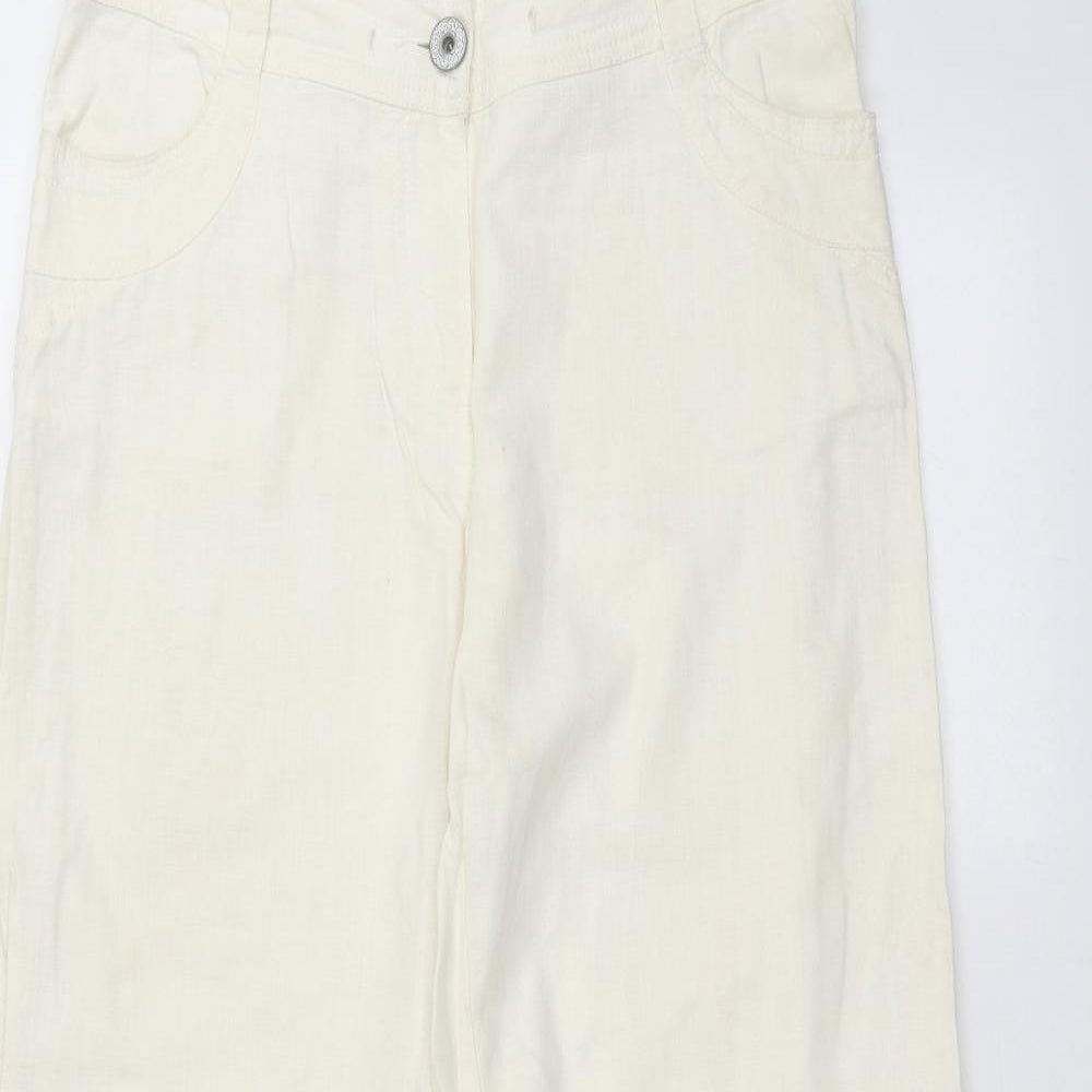 NEXT Womens White   Trousers  Size 12 L27 in