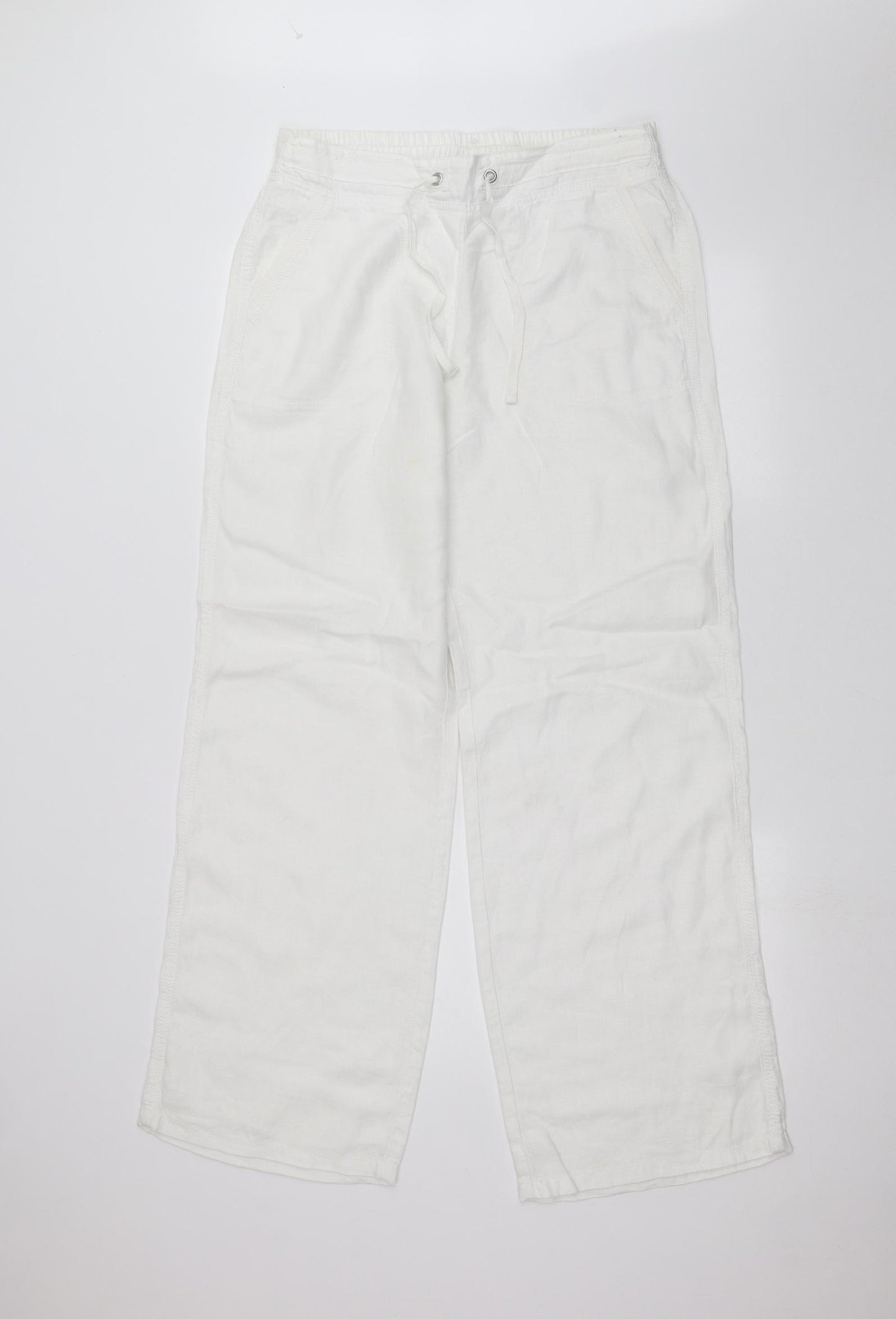 Marks and Spencer Womens White   Trousers  Size 12 L29 in