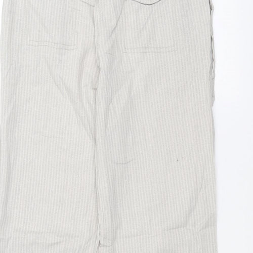 NEXT Womens Beige Striped  Trousers  Size 8 L27 in