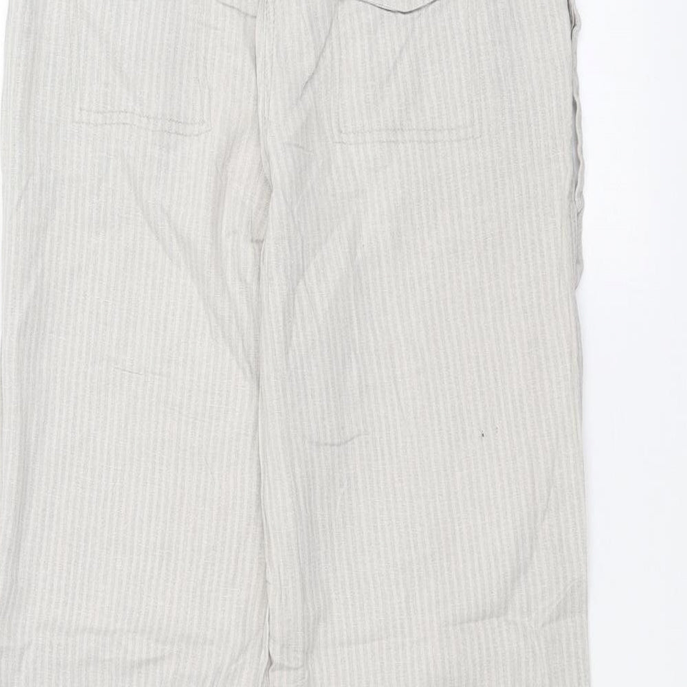 NEXT Womens Beige Striped  Trousers  Size 8 L27 in