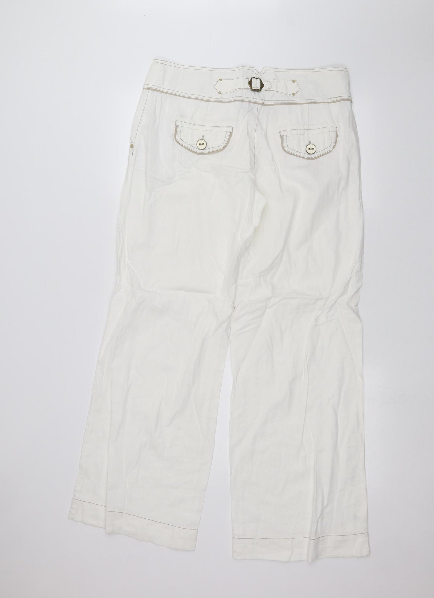 NEXT Womens White   Trousers  Size 14 L28 in
