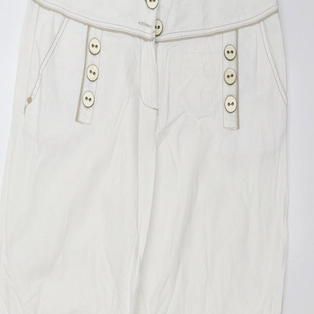 NEXT Womens White   Trousers  Size 14 L28 in