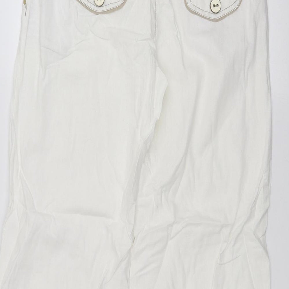 NEXT Womens White   Trousers  Size 14 L28 in