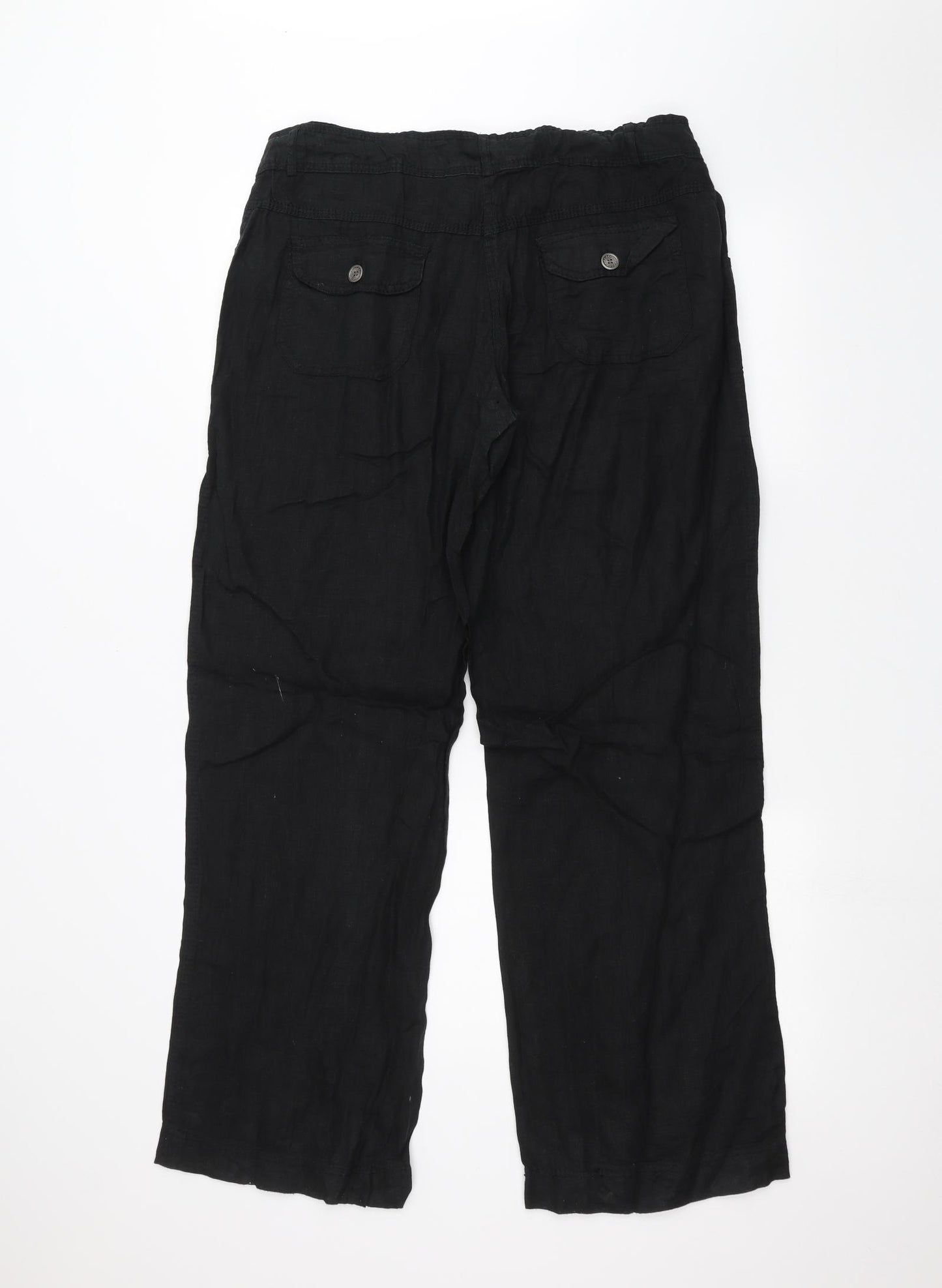 Denim & Co. Womens Black   Trousers  Size 14 L29 in