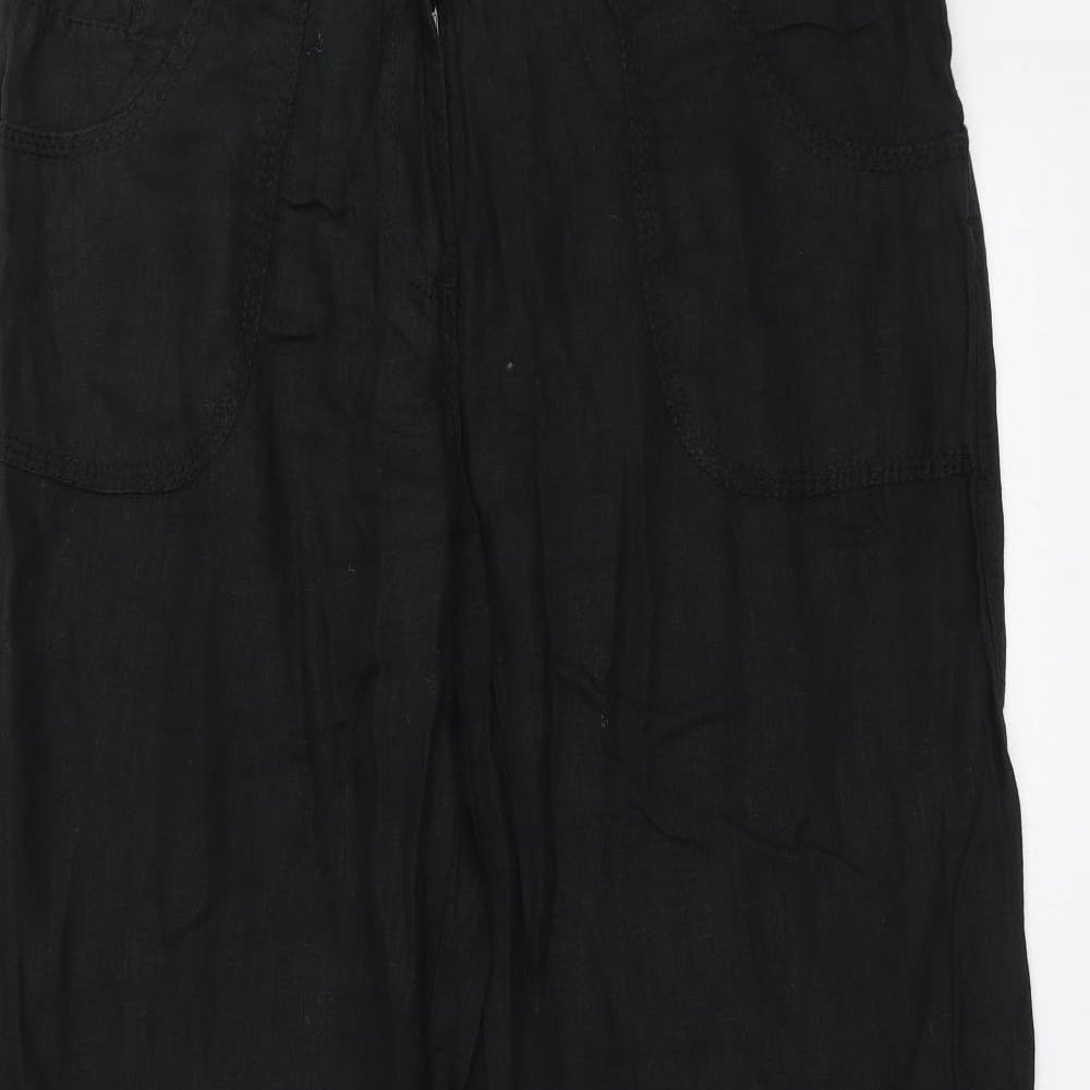 Denim & Co. Womens Black   Trousers  Size 14 L29 in