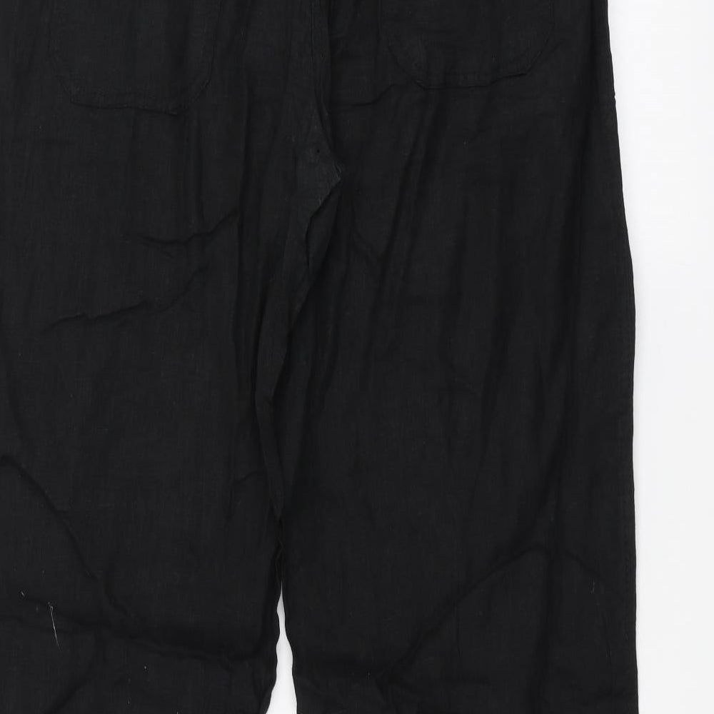 Denim & Co. Womens Black   Trousers  Size 14 L29 in