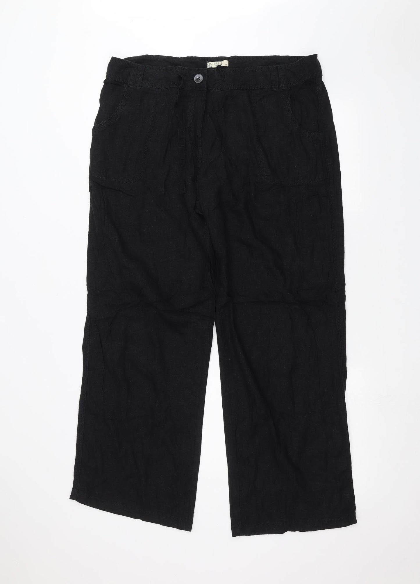 M&Co Womens Black   Trousers  Size 18 L28 in