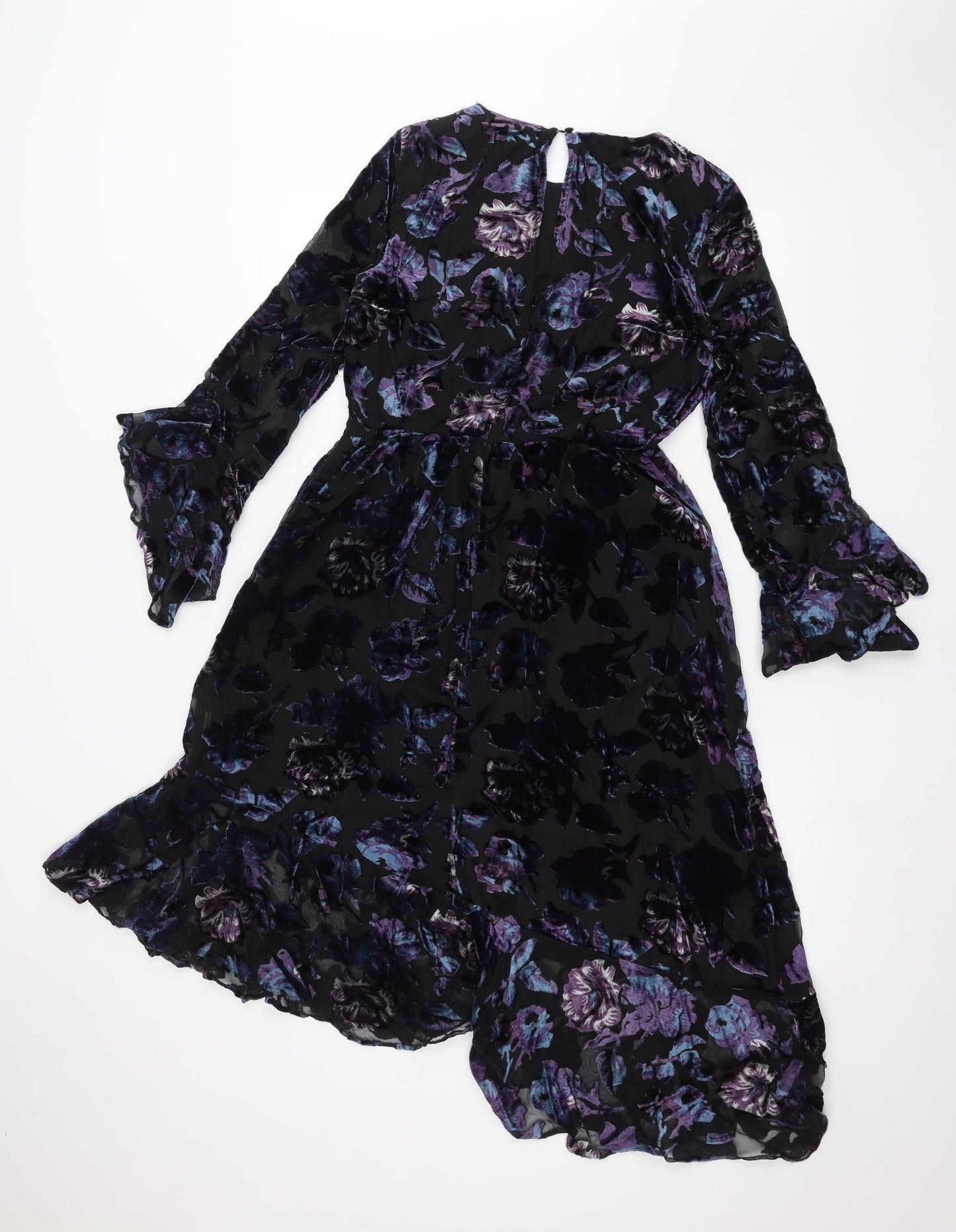 Warehouse Womens Black Floral  A-Line  Size 8