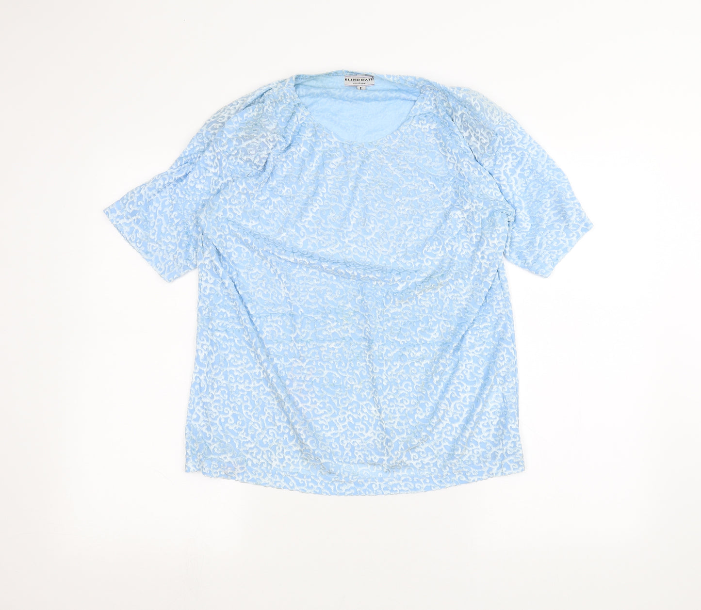 Blind Date Womens Blue   Basic T-Shirt Size L