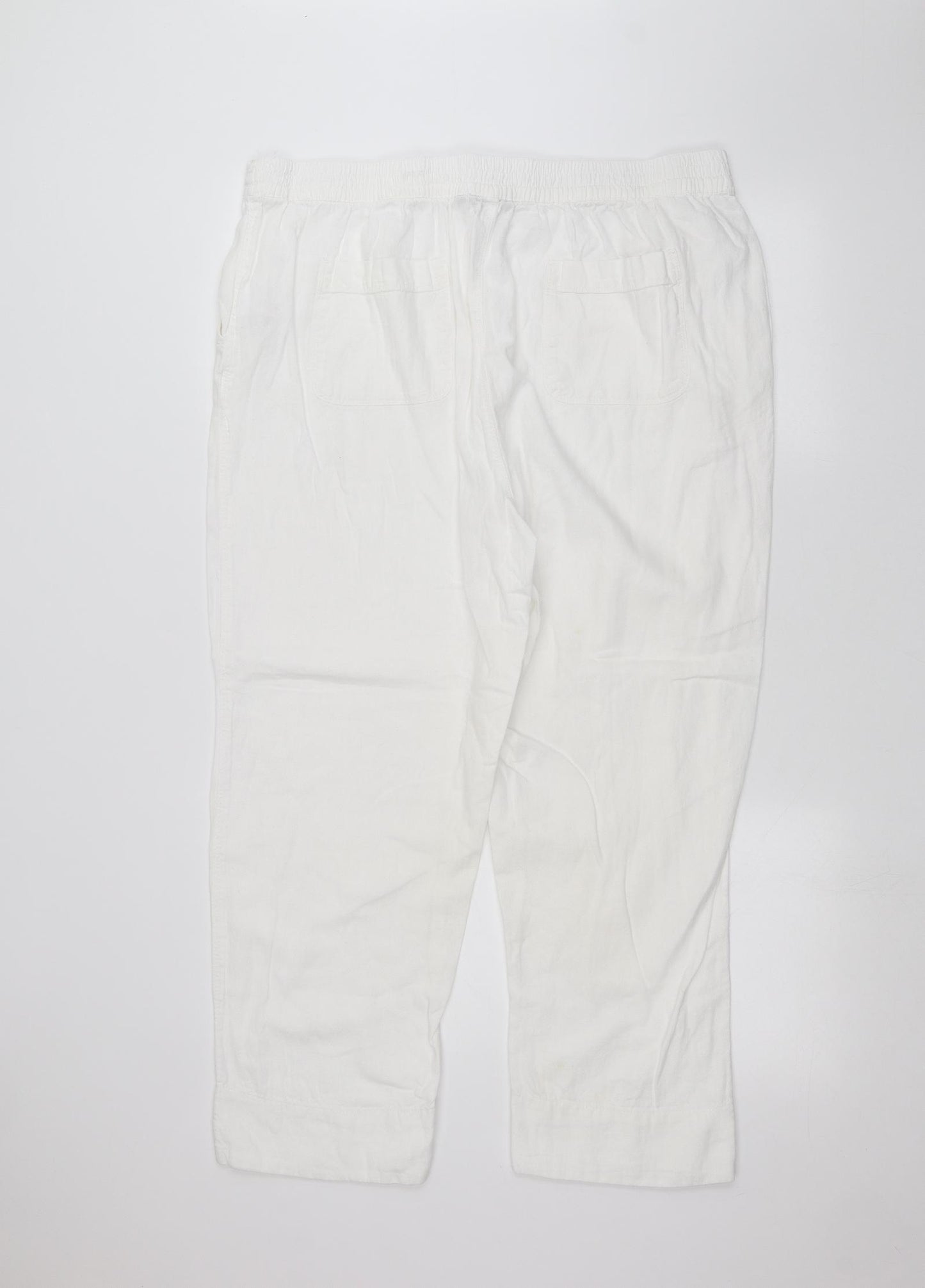 Peacocks Womens White   Trousers  Size 20 L30 in
