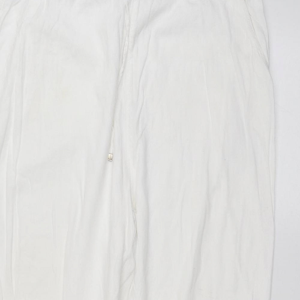 Peacocks Womens White   Trousers  Size 20 L30 in