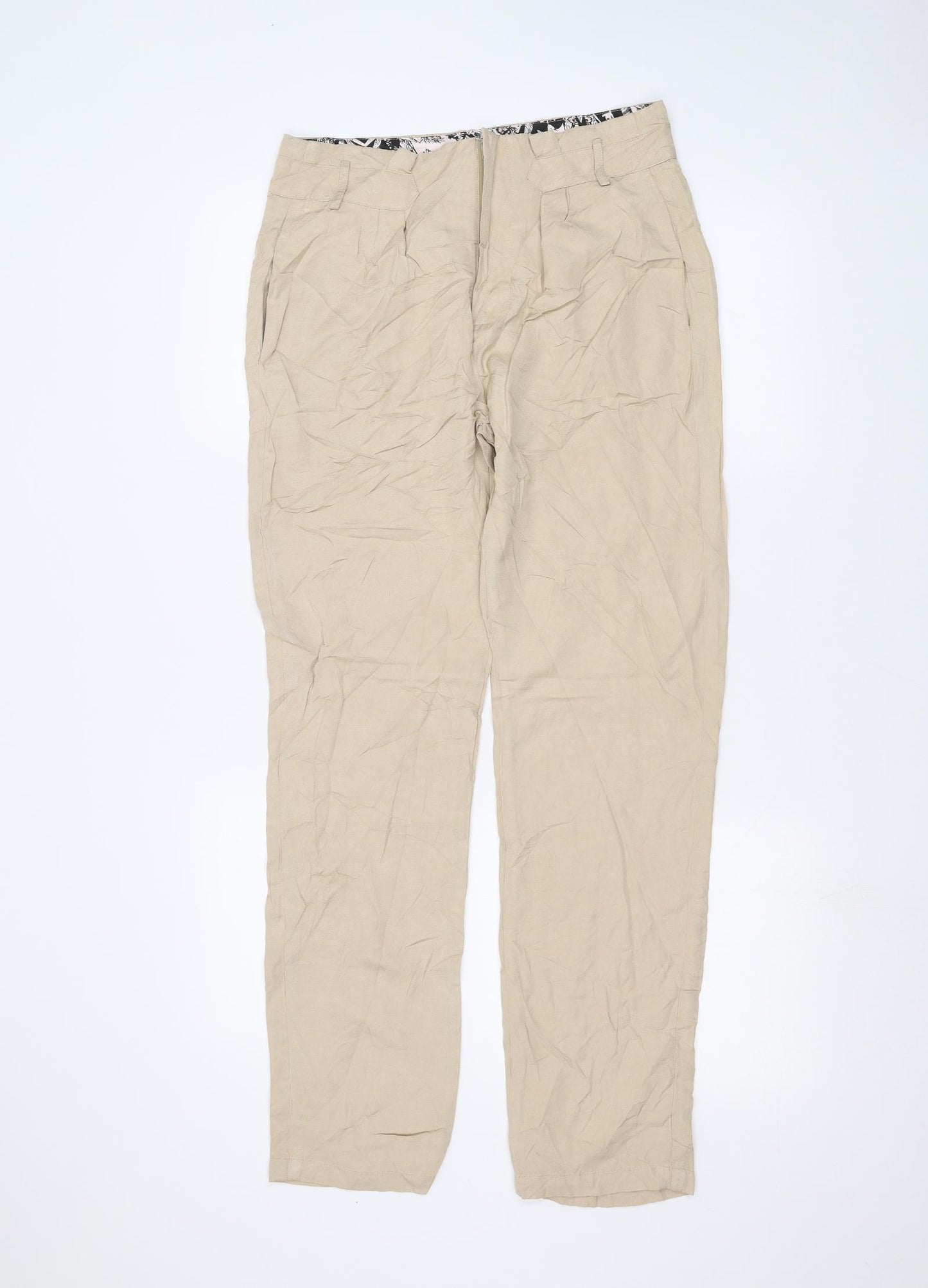 sunko Womens Brown   Trousers  Size 12 L28 in