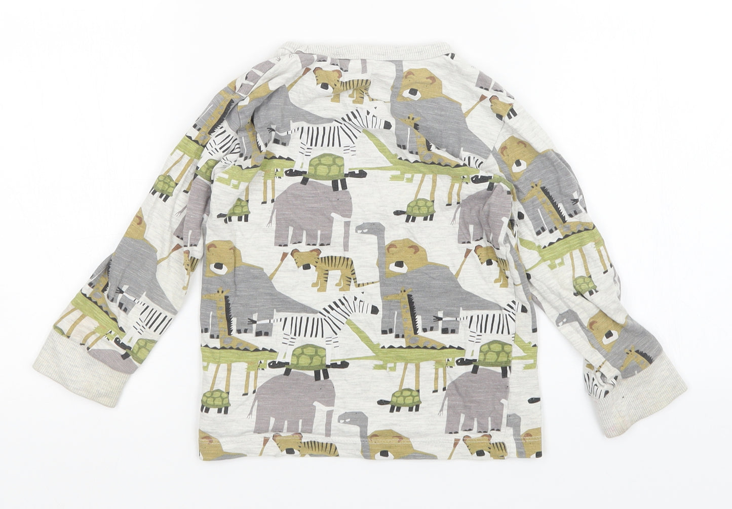 NEXT Boys Grey Animal Print  Pullover Sweatshirt Size 3-4 Years