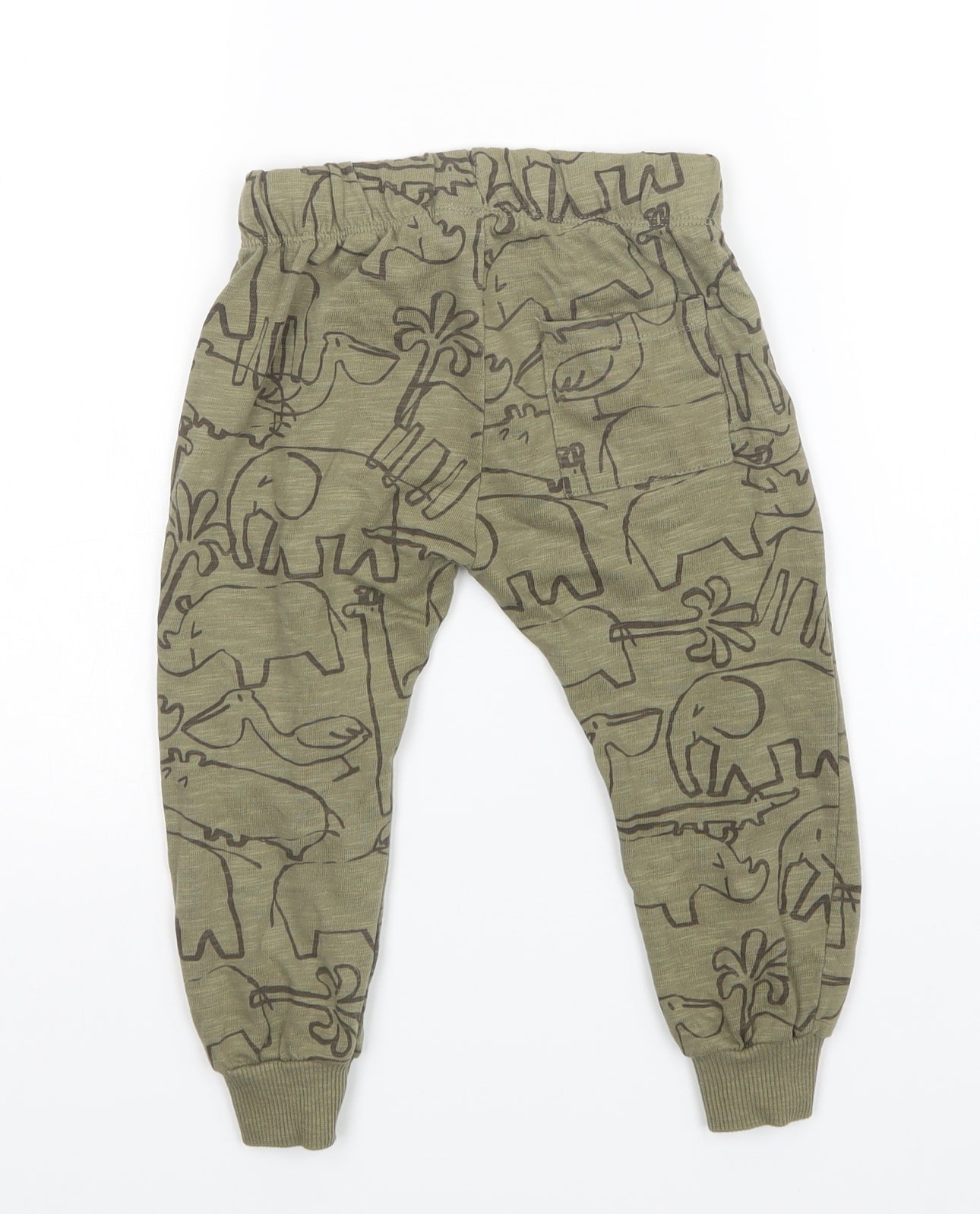 Zara Boys Green Animal Print  Sweatpants Trousers Size 3-4 Years