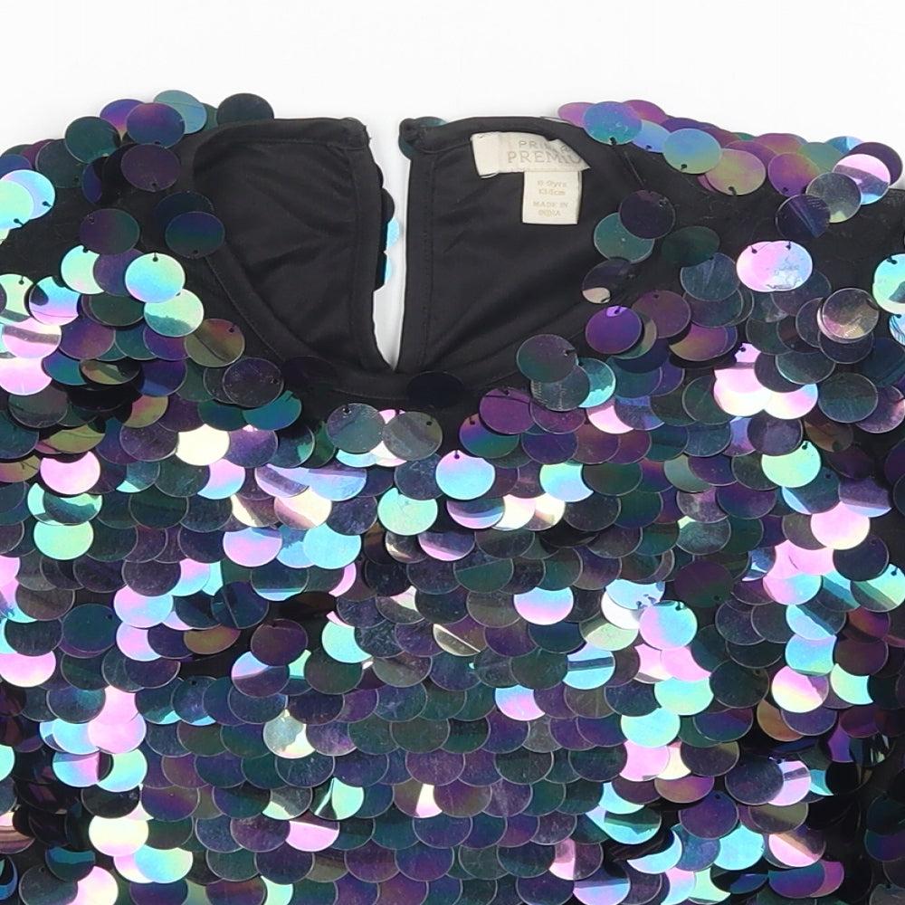 Primark Girls Black   Basic T-Shirt Size 8-9 Years