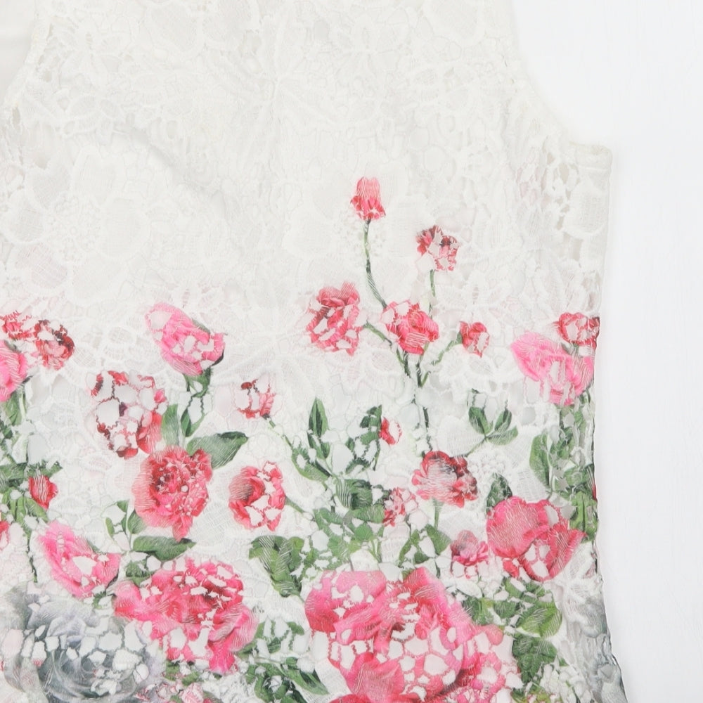 Quiz Womens Multicoloured Floral  Basic Blouse Size 14