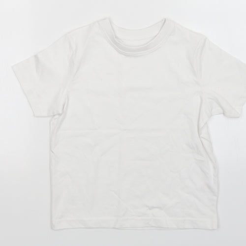 TU Boys White   Basic T-Shirt Size 5 Years