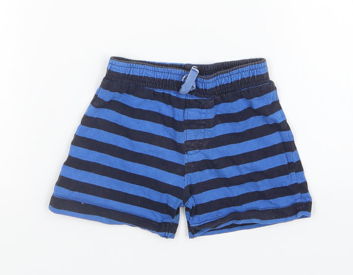 Baby Boys Blue Striped Sweatpants Trousers Size 9-12 Months