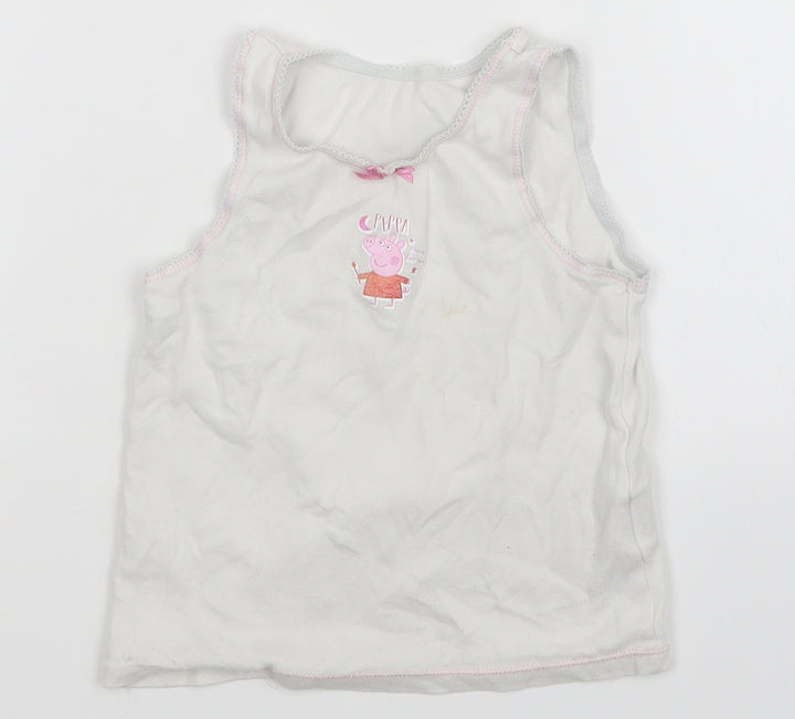 Mothercare Girls White Basic Tank Size 2-3 Years - Peppa Pig