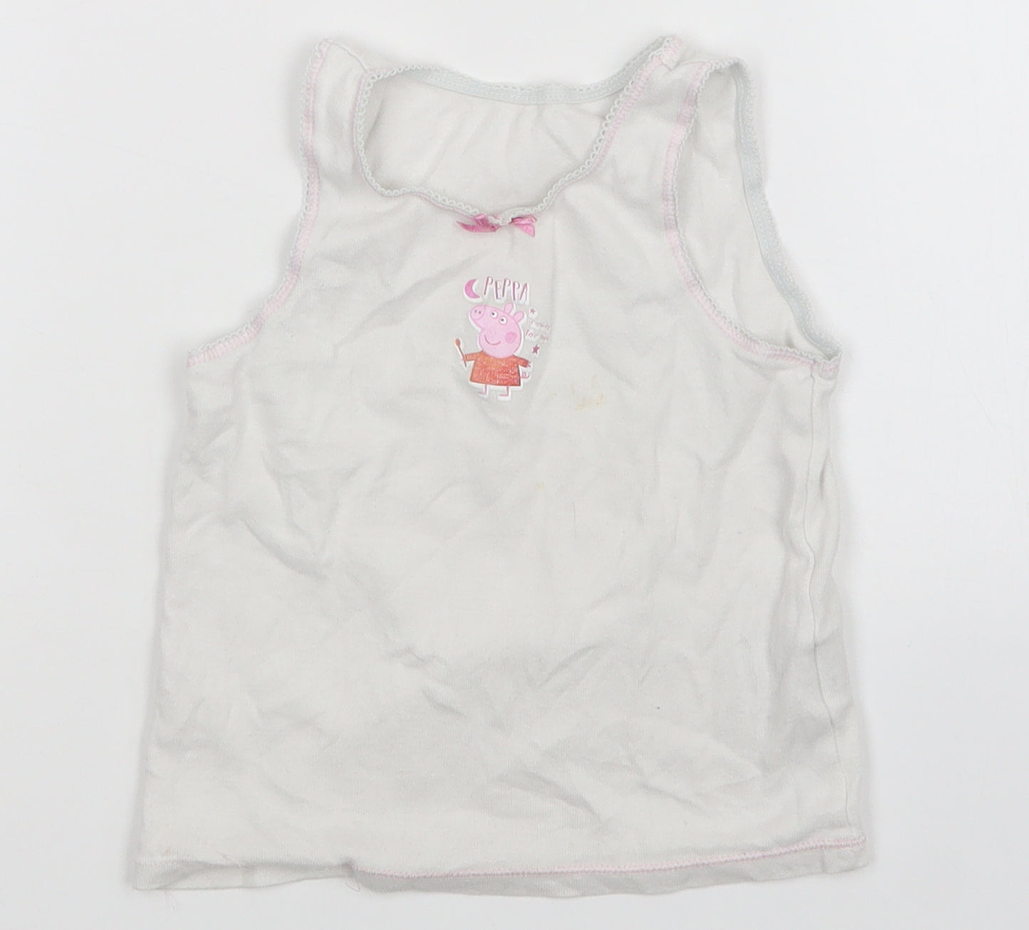 Mothercare Girls White   Basic Tank Size 2-3 Years  - Peppa Pig