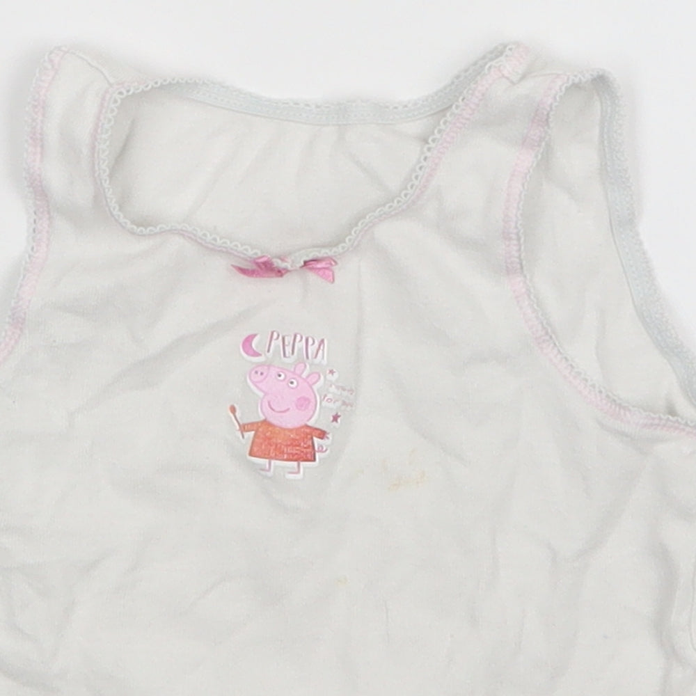 Mothercare Girls White   Basic Tank Size 2-3 Years  - Peppa Pig