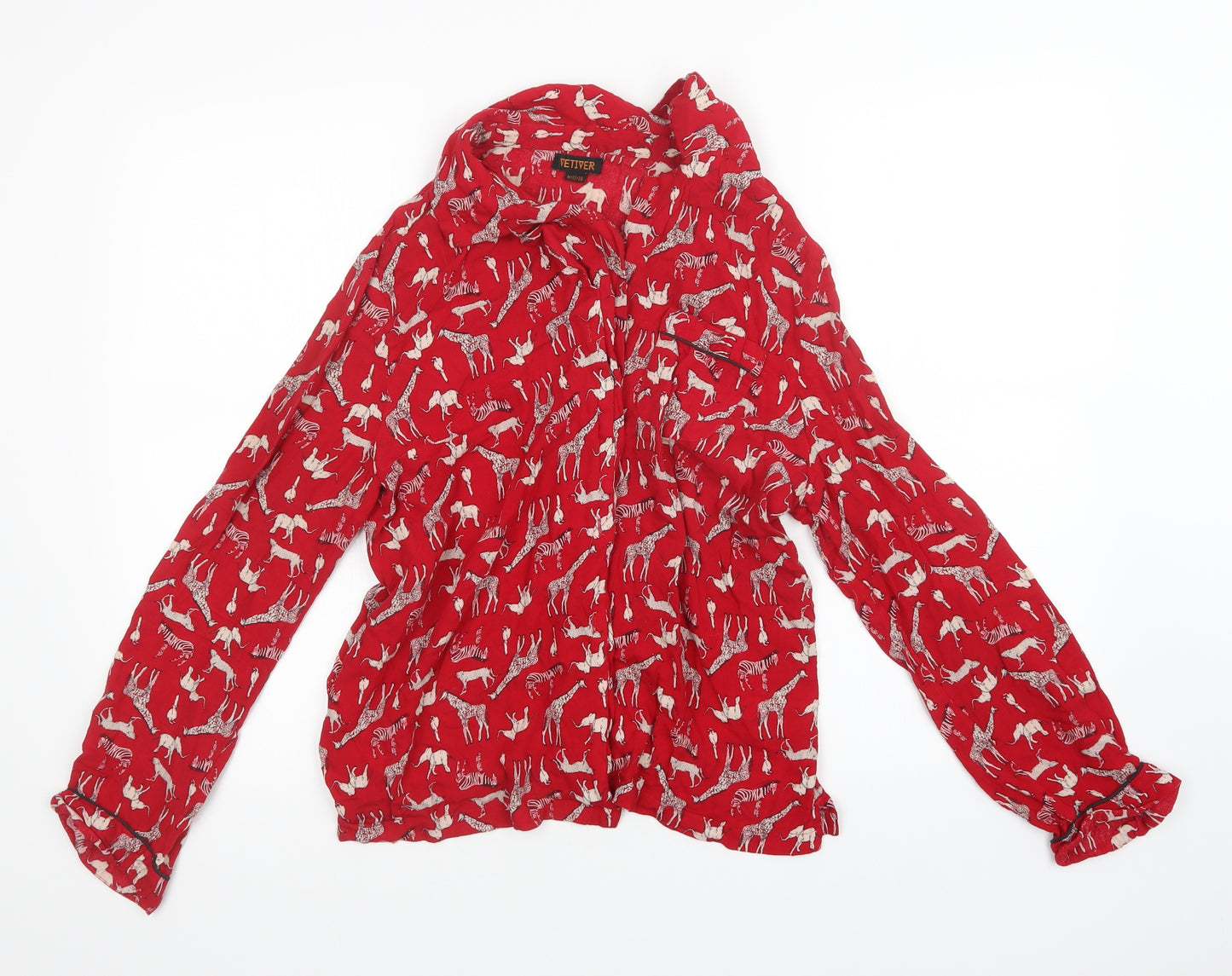 vetiver Womens Red Animal Print   Pyjama Set Size 12