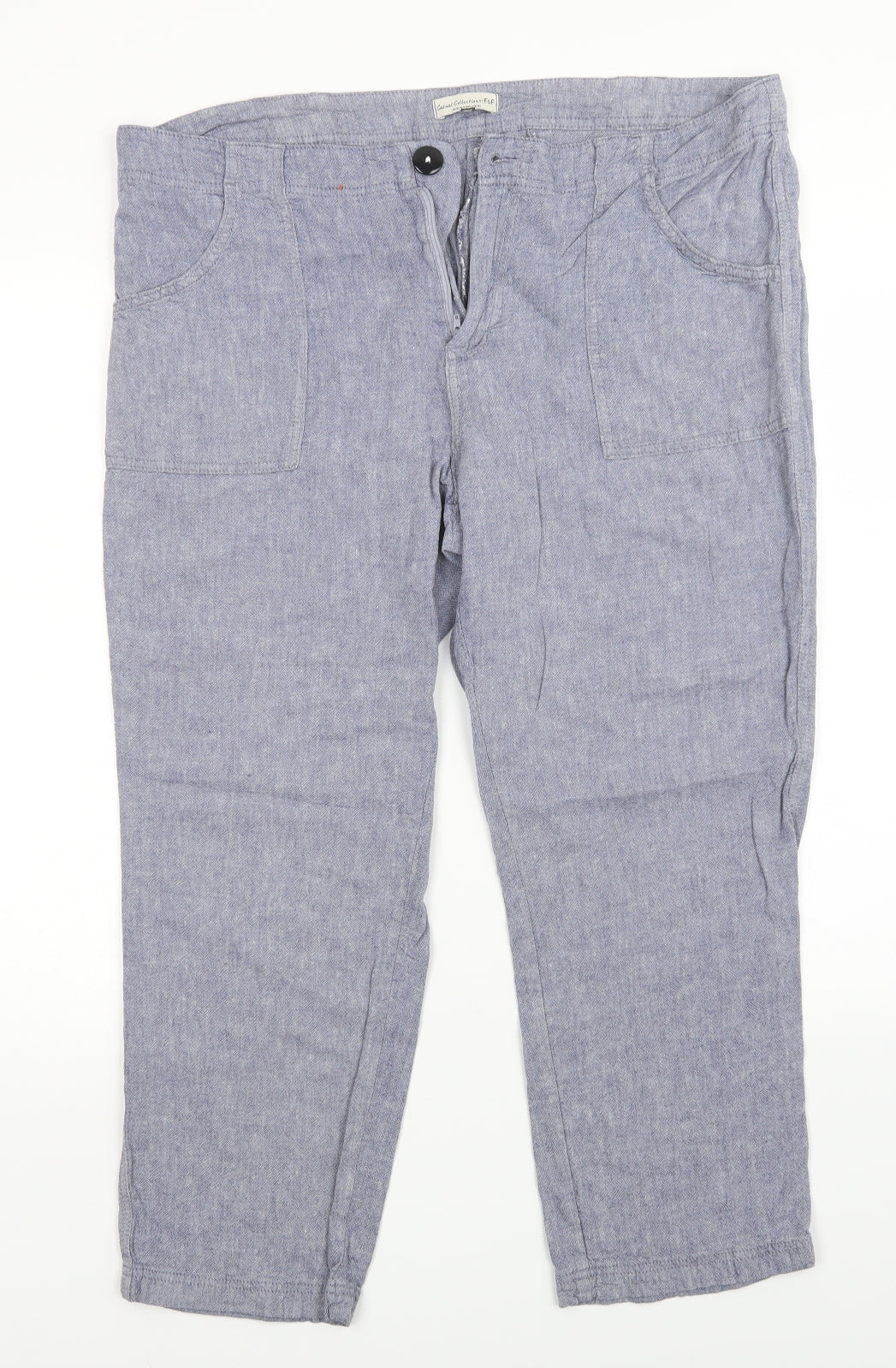 F&F Womens Blue   Trousers  Size 18 L25 in