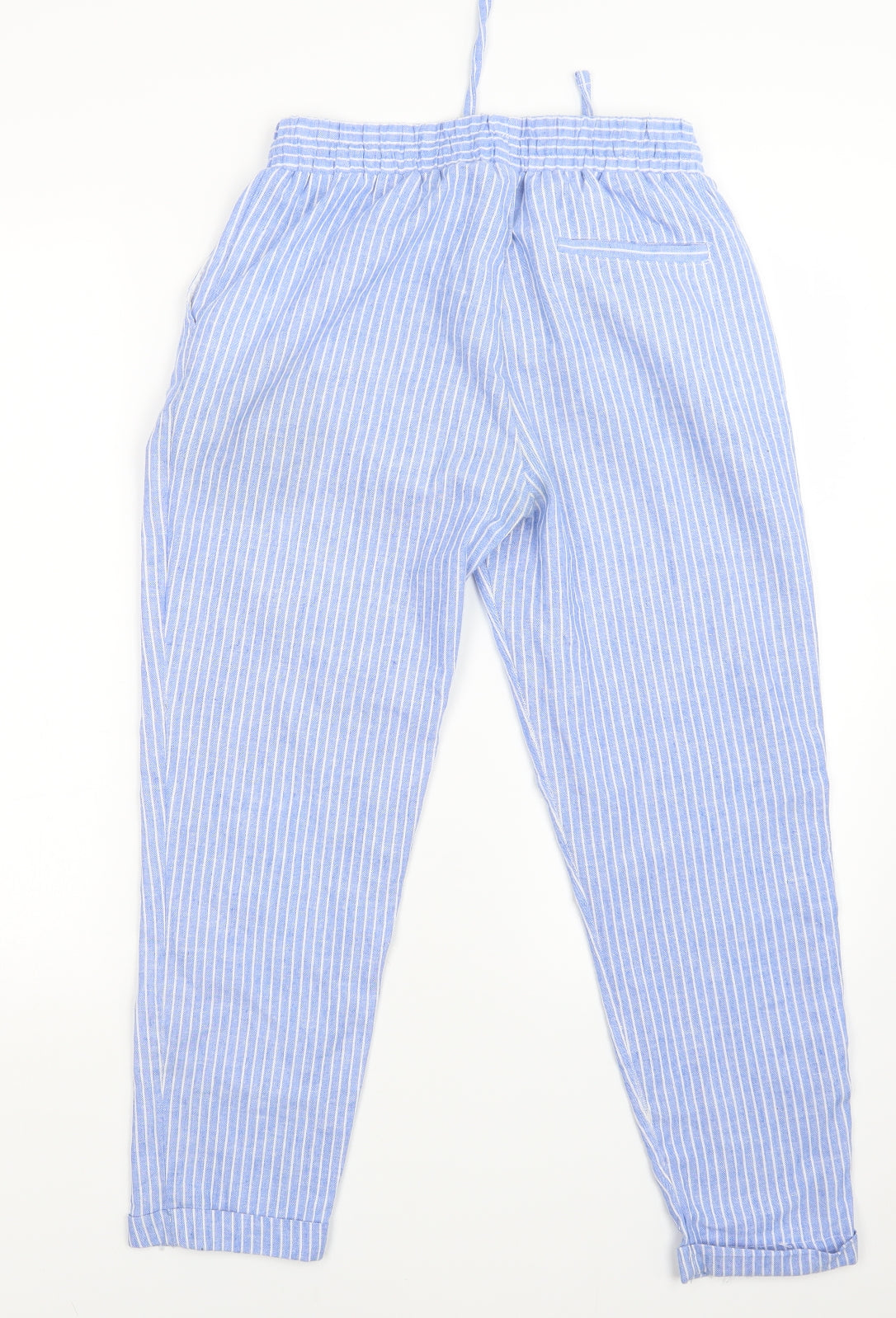 Beloved Womens Blue Striped  Trousers  Size 8 L25 in