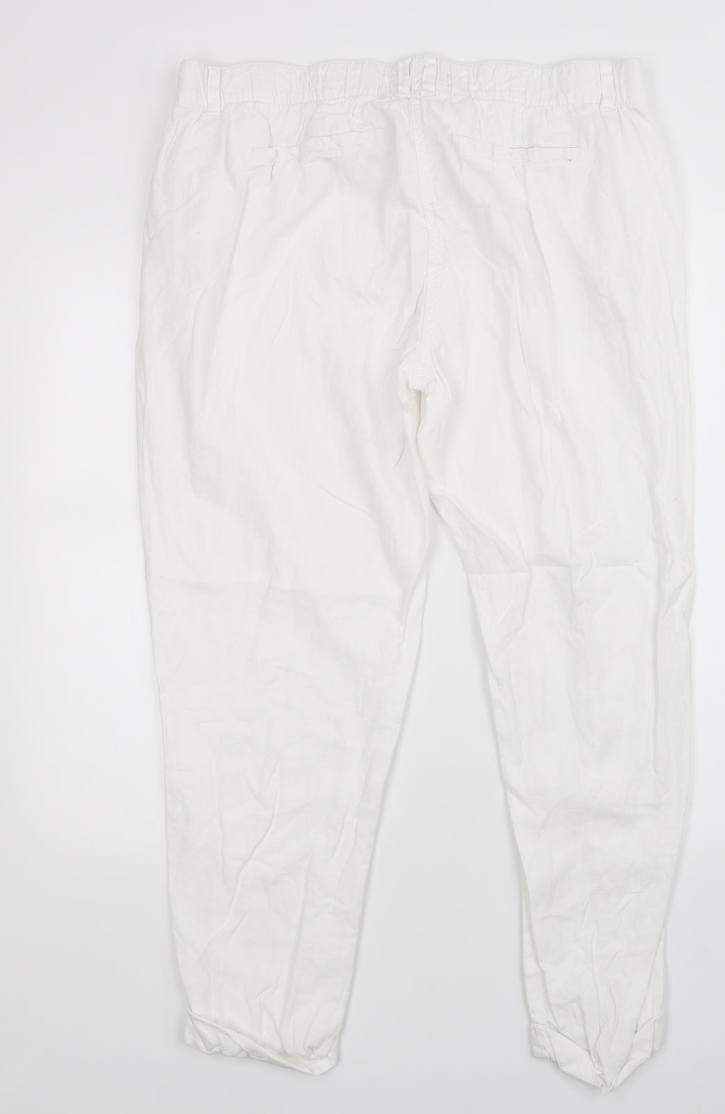 M&S Womens White   Trousers  Size 16 L27 in