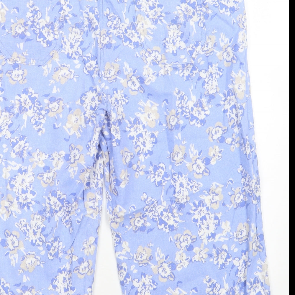 Authentic Womens Blue Floral  Trousers  Size 14 L20 in