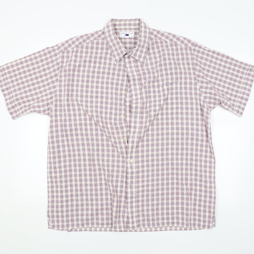 Purple Flag Mens Multicoloured Check   Button-Up Size XL