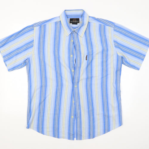 Weatherproof Mens Blue Striped   Button-Up Size XL