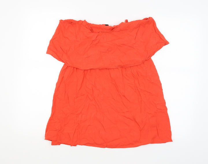 H&M Womens Red Basic Blouse Size 14