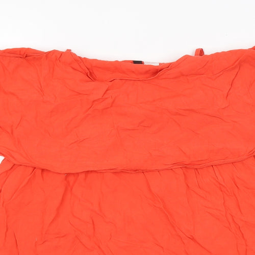 H&M Womens Red   Basic Blouse Size 14