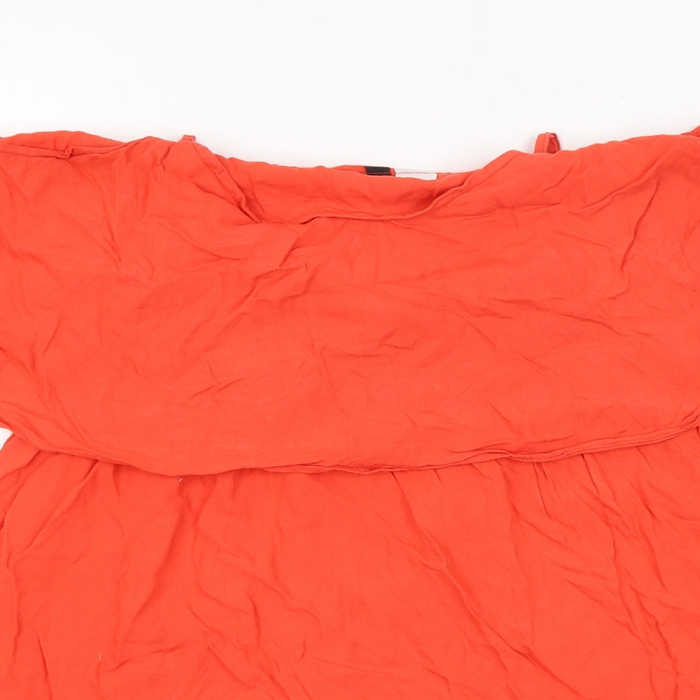 H&M Womens Red   Basic Blouse Size 14