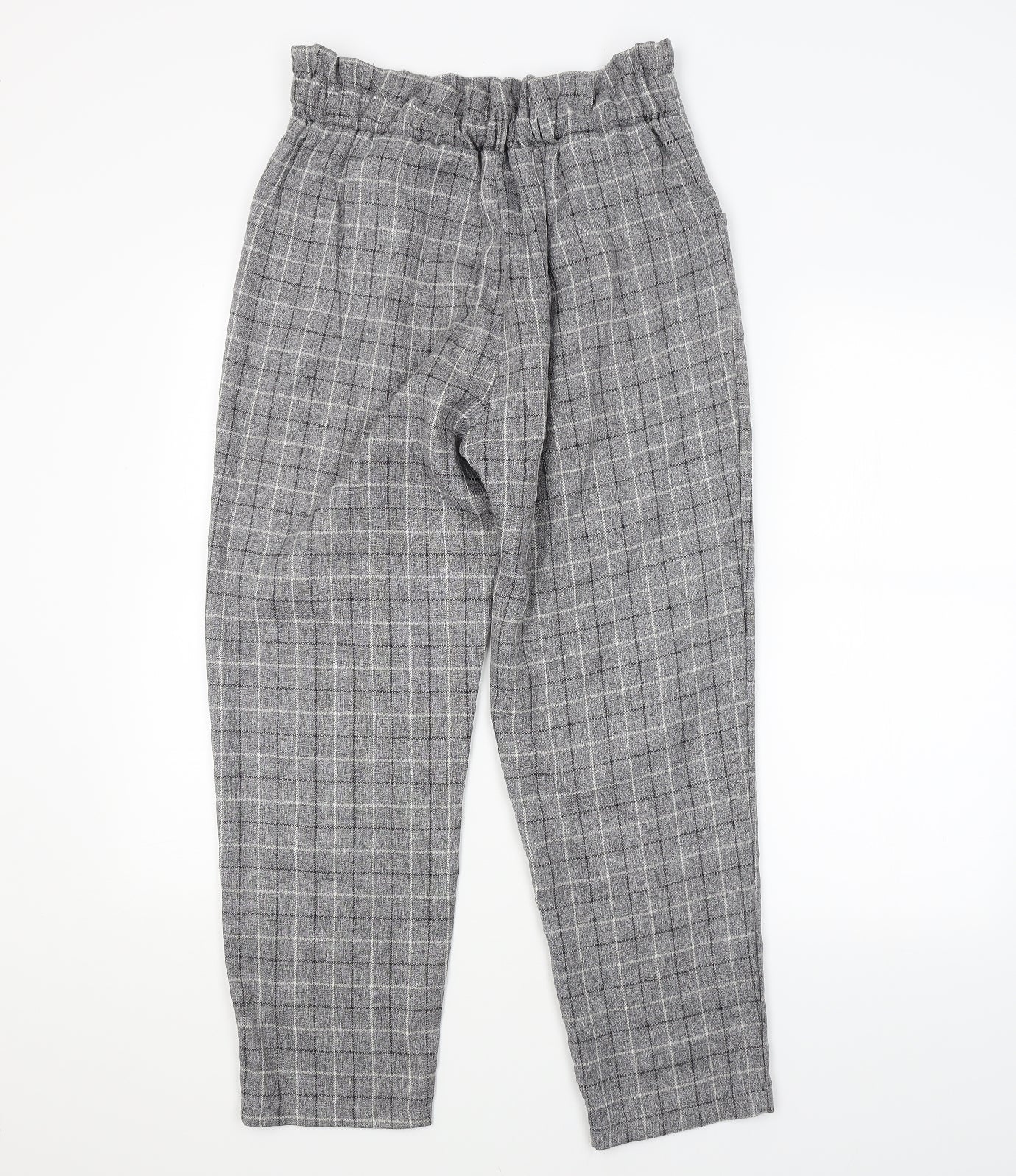 Quiz Womens Grey Check  Trousers  Size 10 L28 in