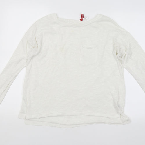 H&M Womens White   Pullover Jumper Size L